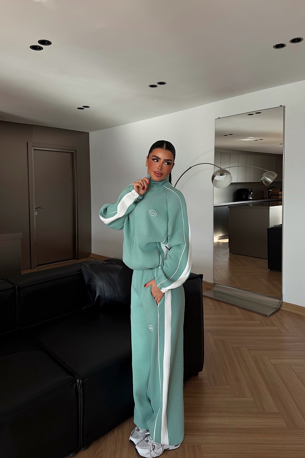 Aqua Green Elevated Print Tracksuit