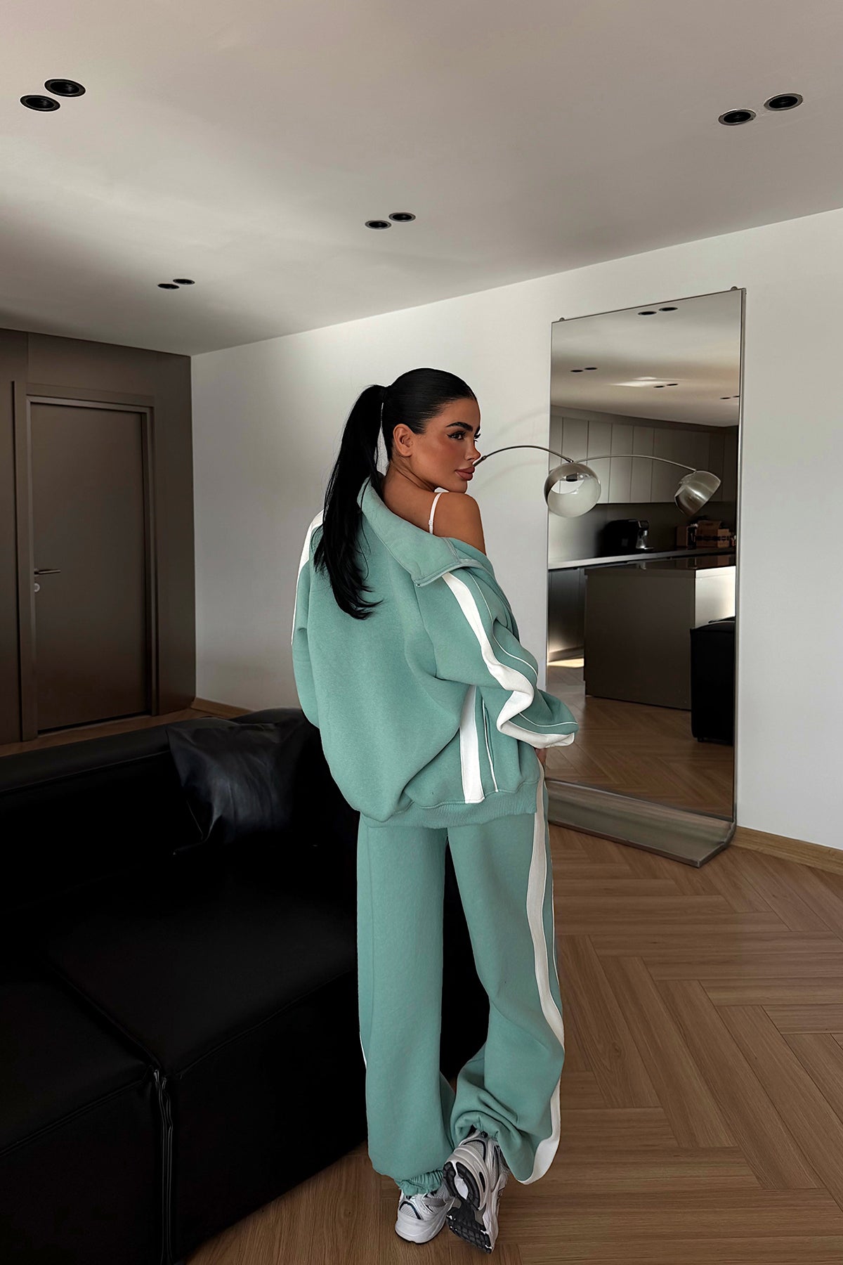 Aqua Green Elevated Print Tracksuit