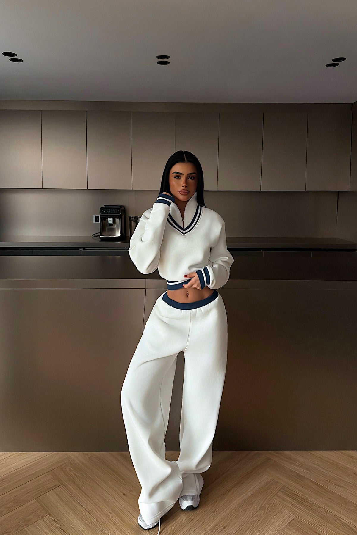 White Turtleneck Tracksuit