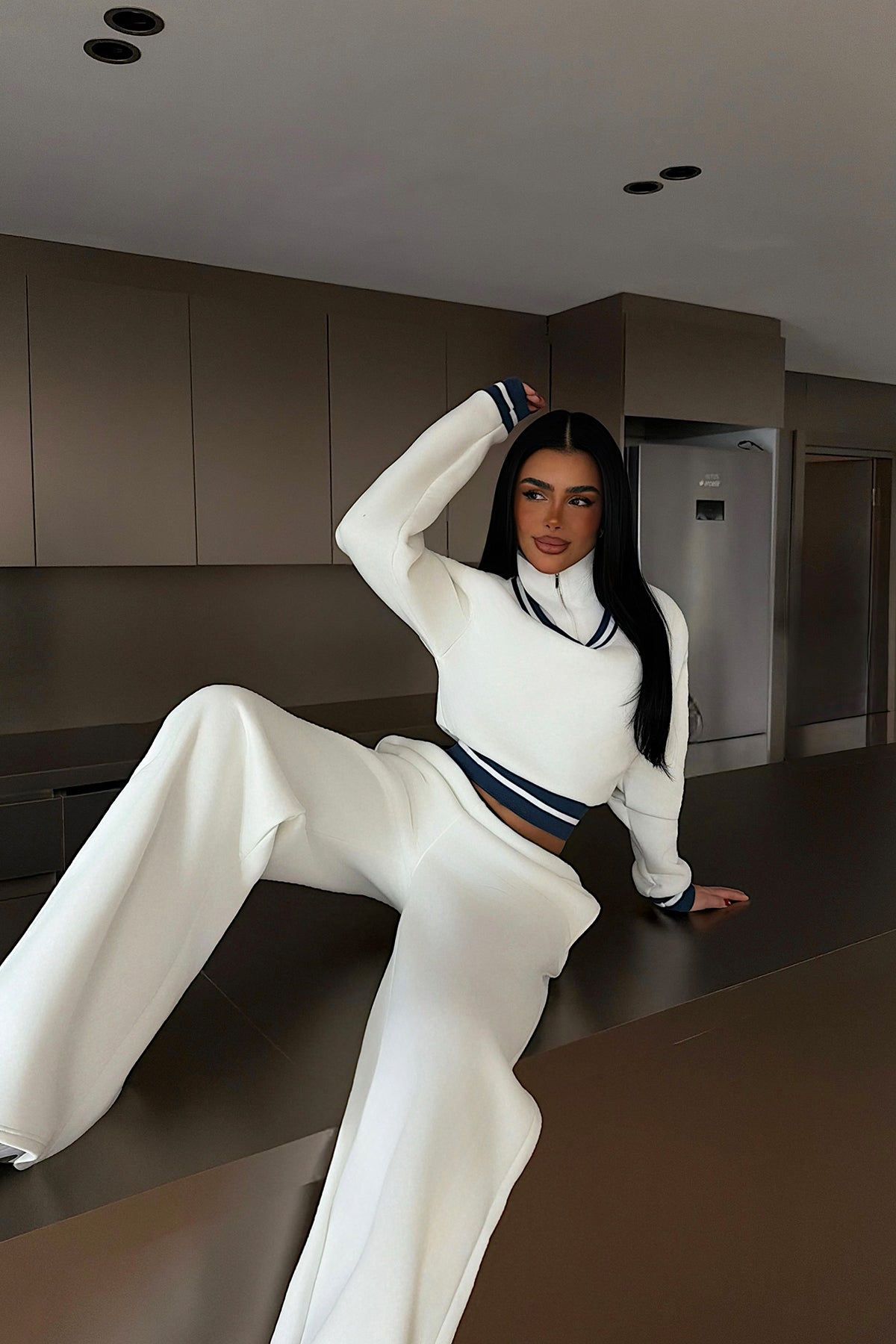 White Turtleneck Tracksuit