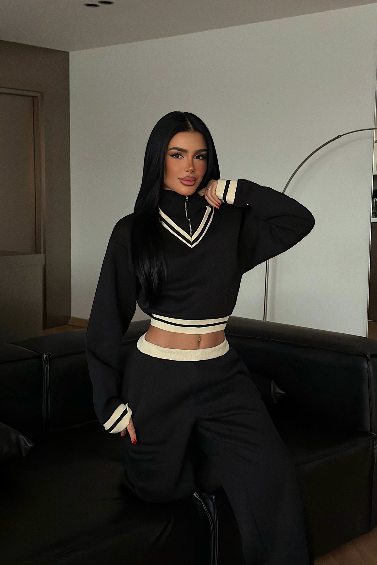 Black Turtleneck Tracksuit