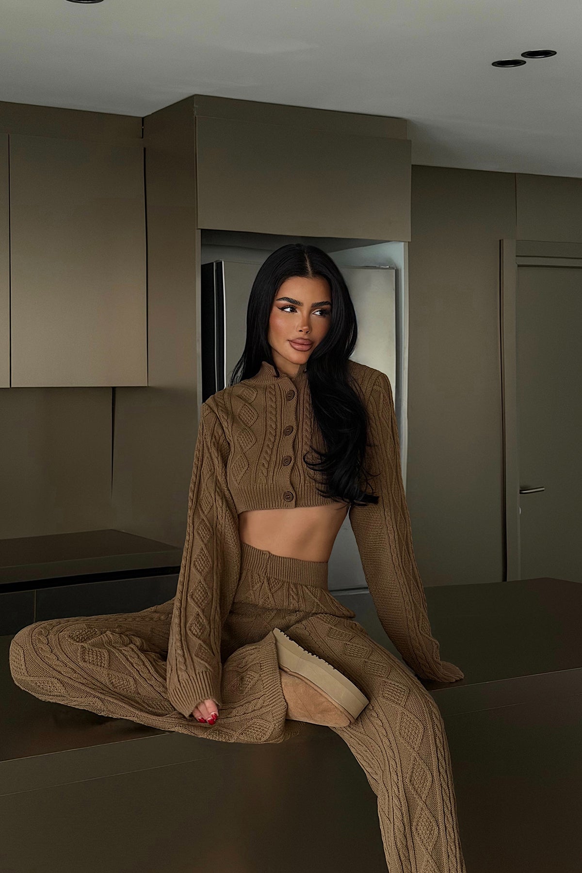 Brown Knitwear Set
