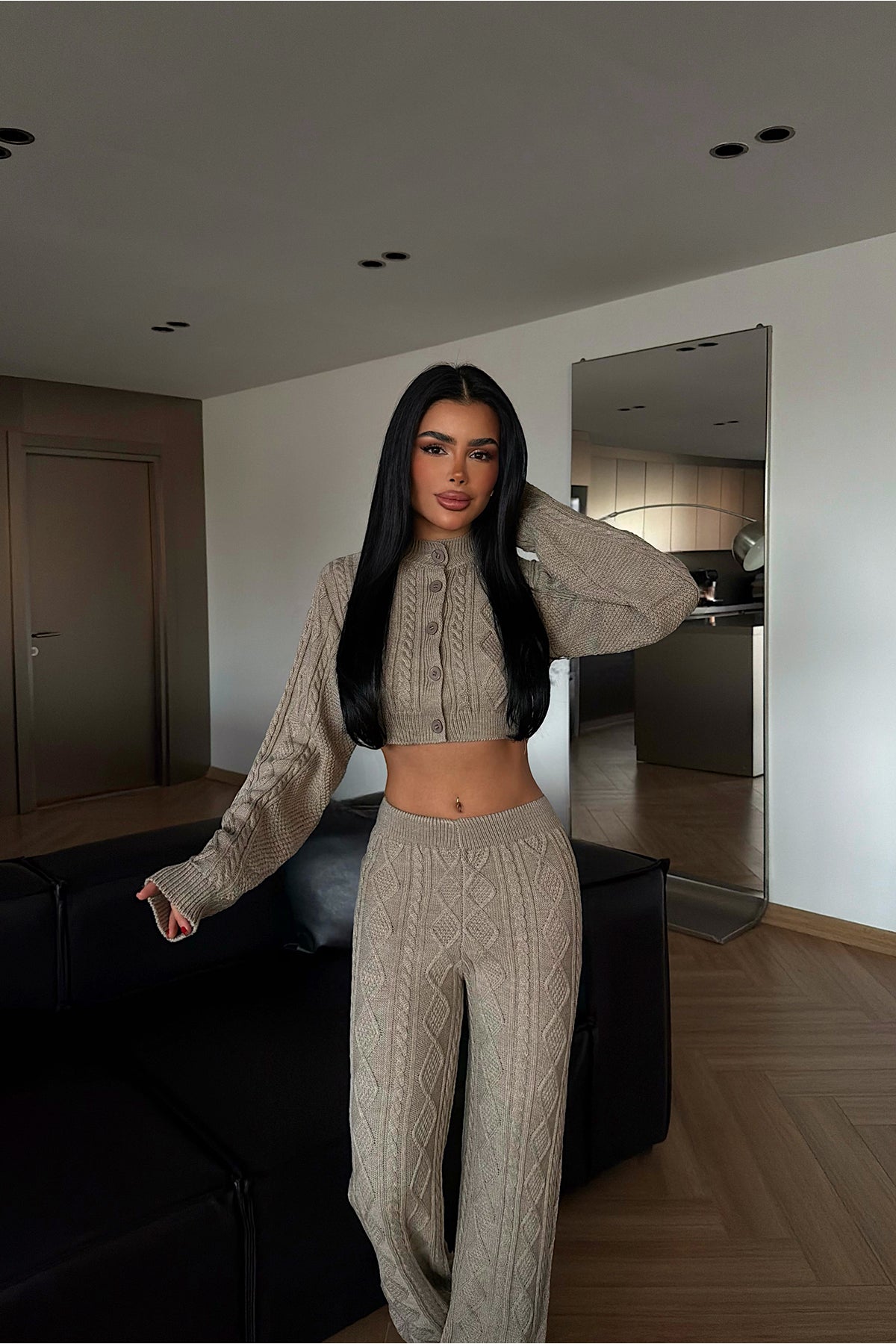 Beige Knit Set