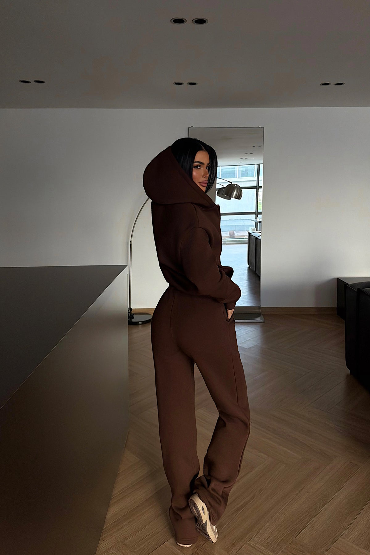 Brown Zip-Up Tracksuit