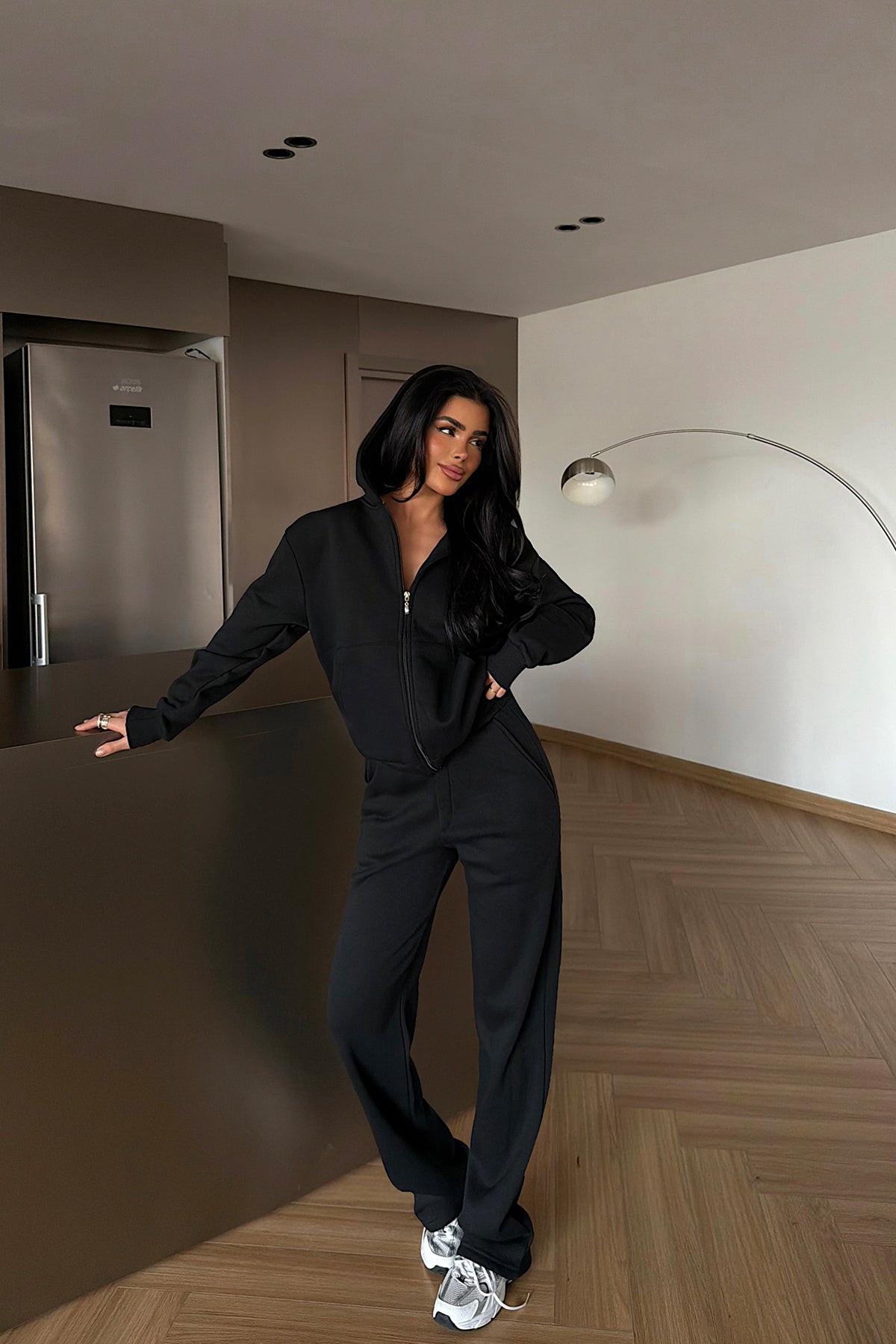 Black Zip-Up Tracksuit