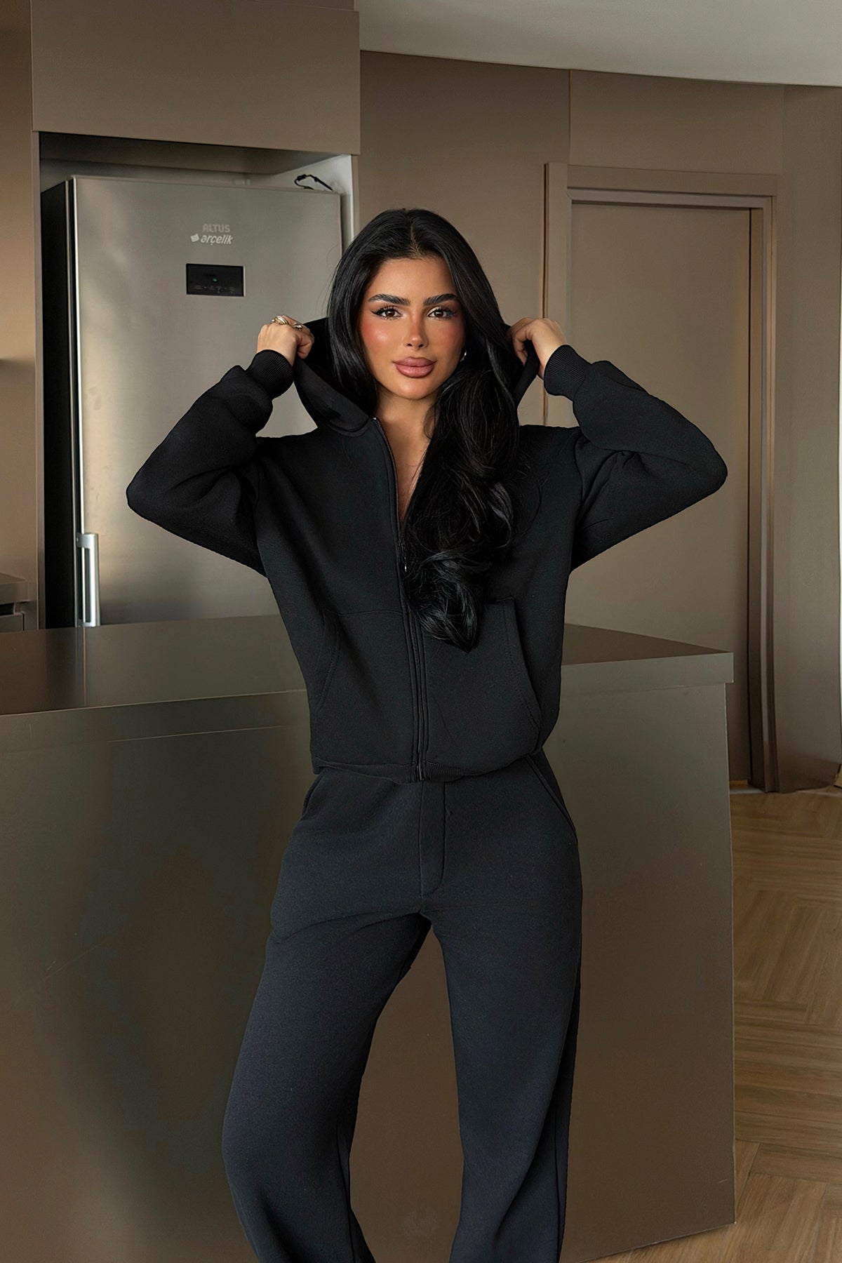 Black Zip-Up Tracksuit