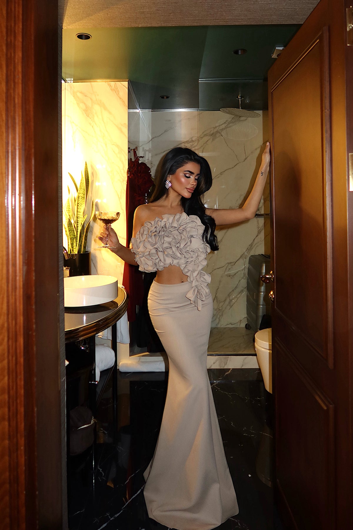 Beige Skirt Set