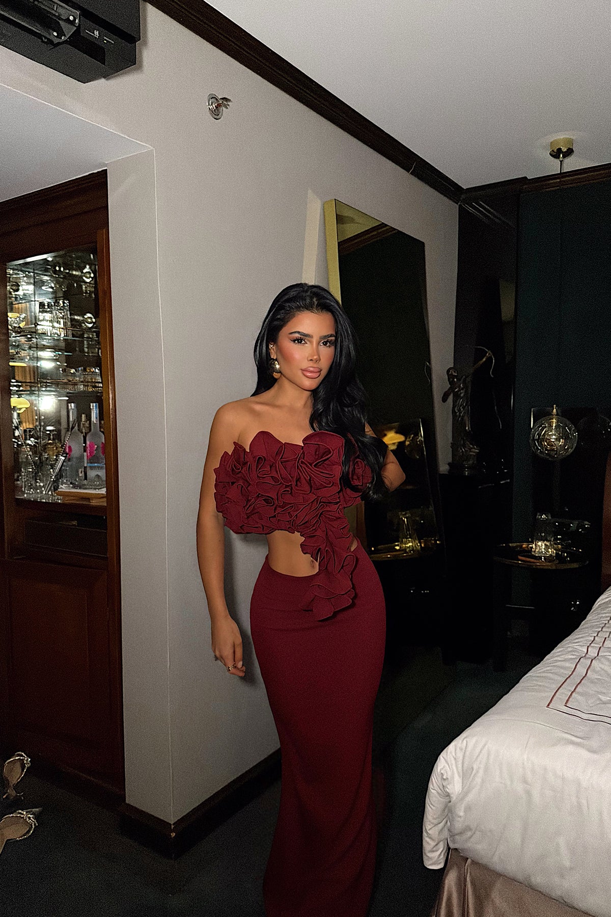 Burgundy Skirt Suit
