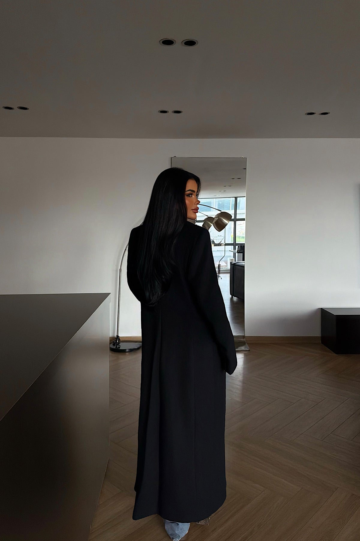 Black Coat with Pocket Detail