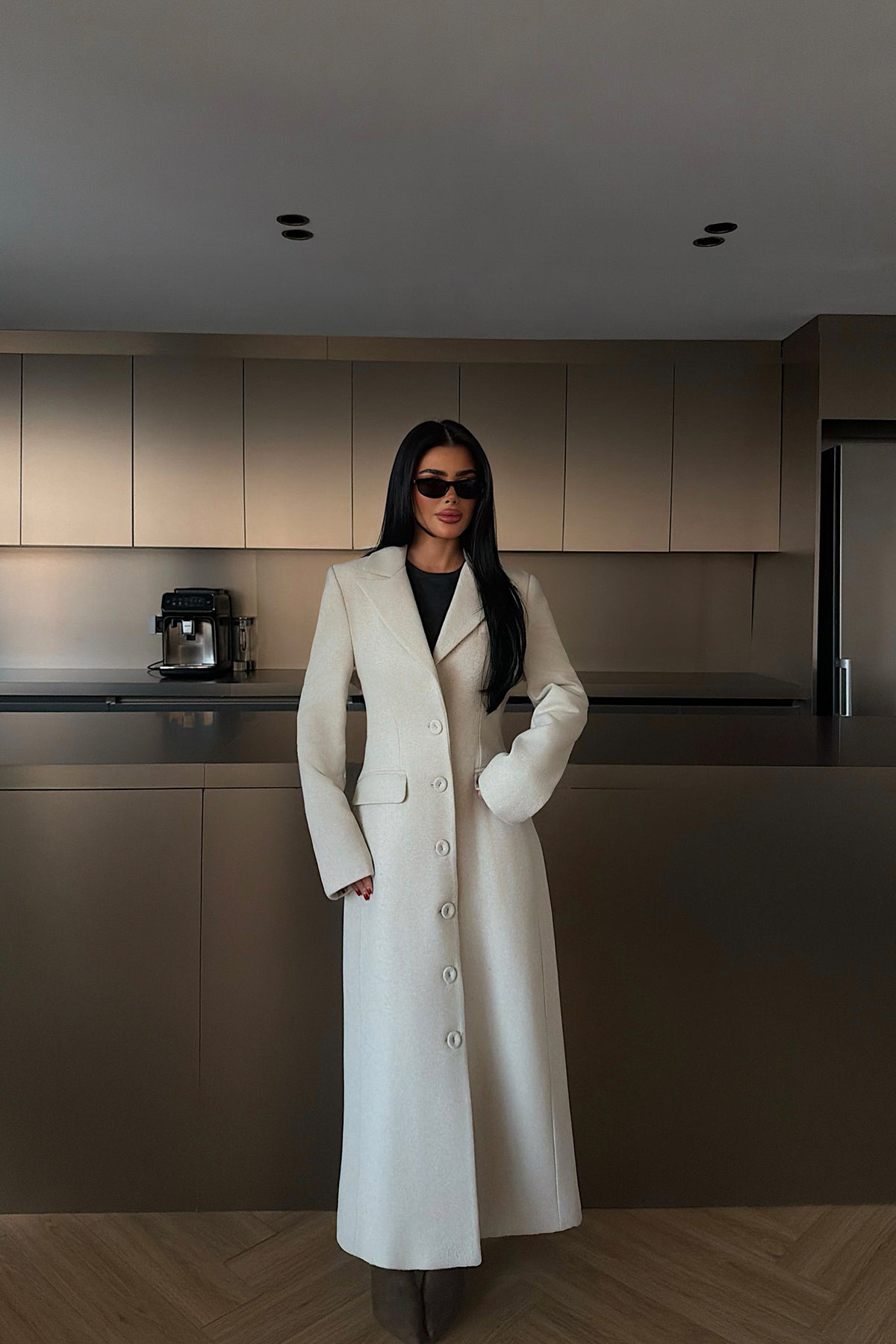Beige Pocket Detail Coat