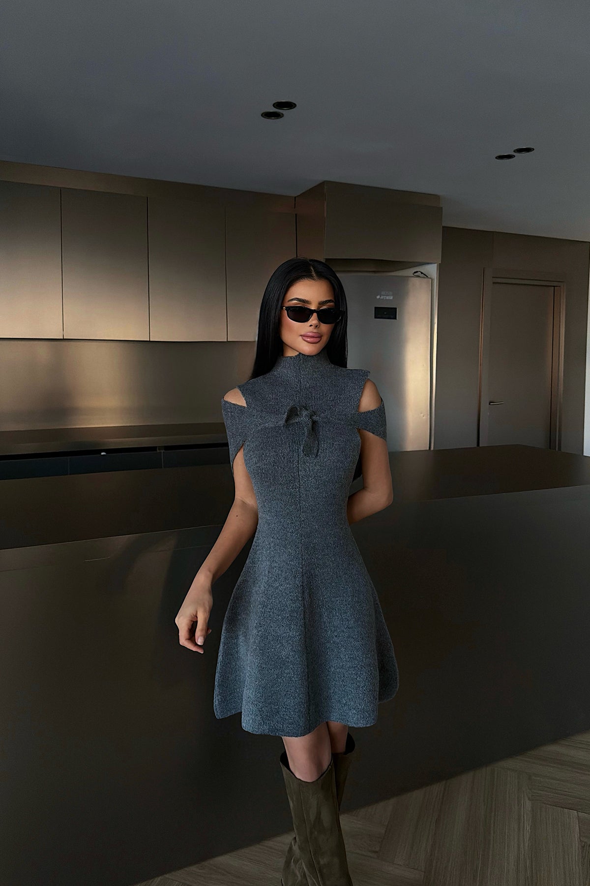 Anthracite Midi Dress