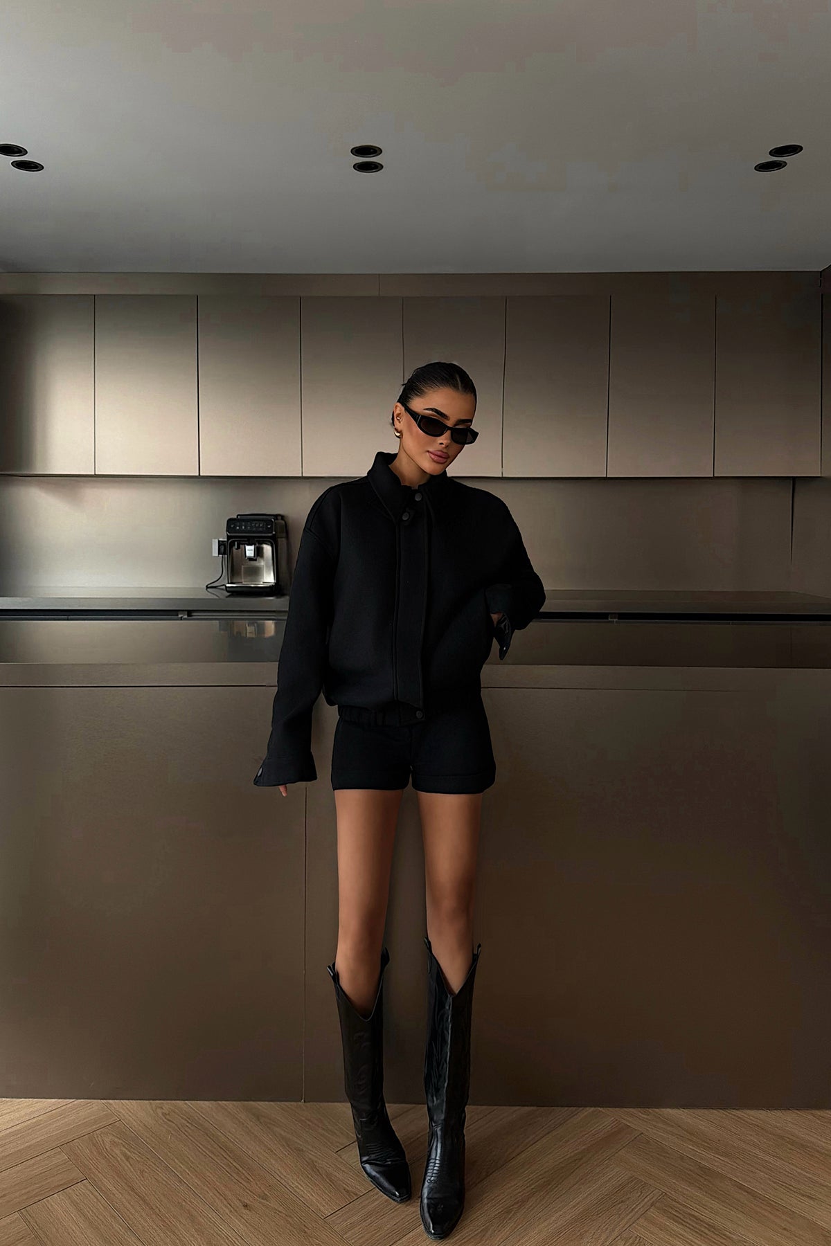 Black Shorts and Jacket Set