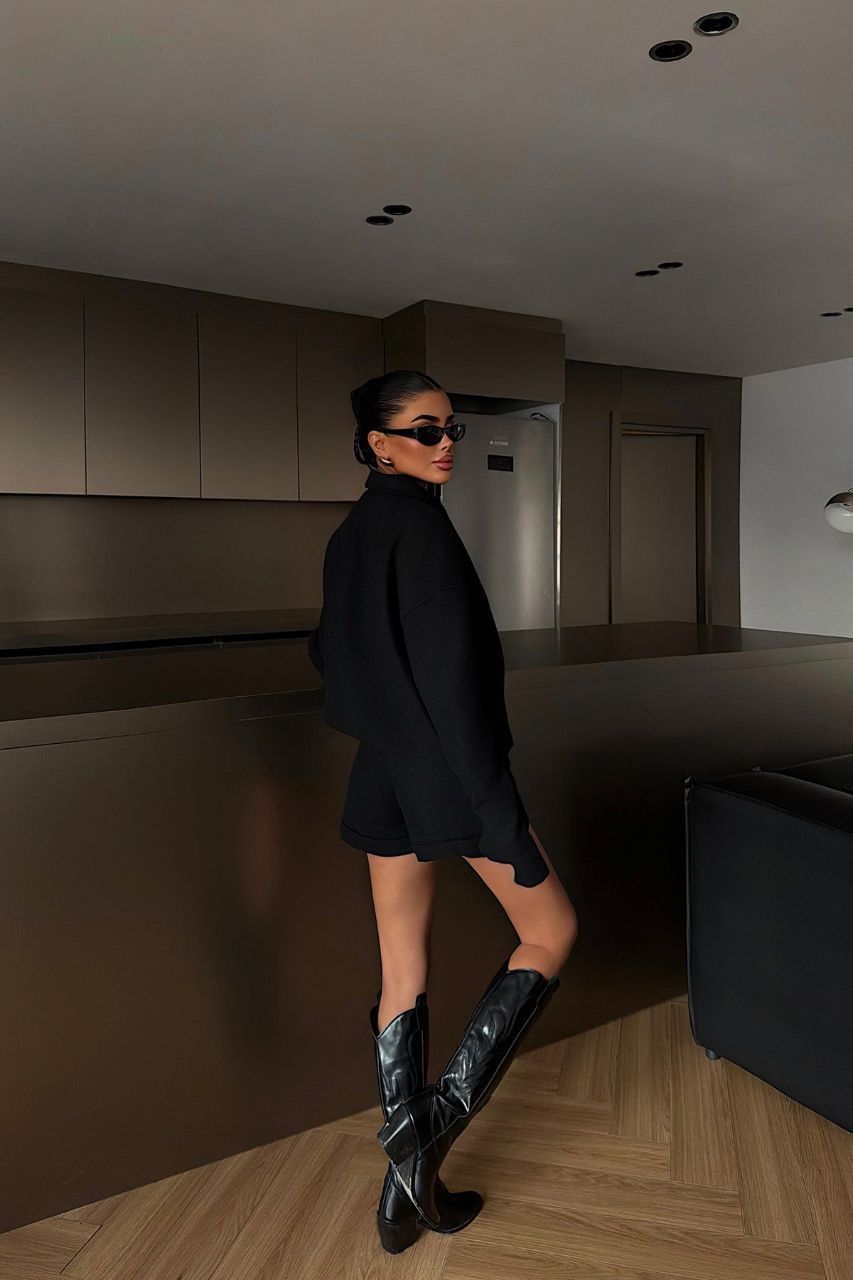 Black Shorts and Jacket Set