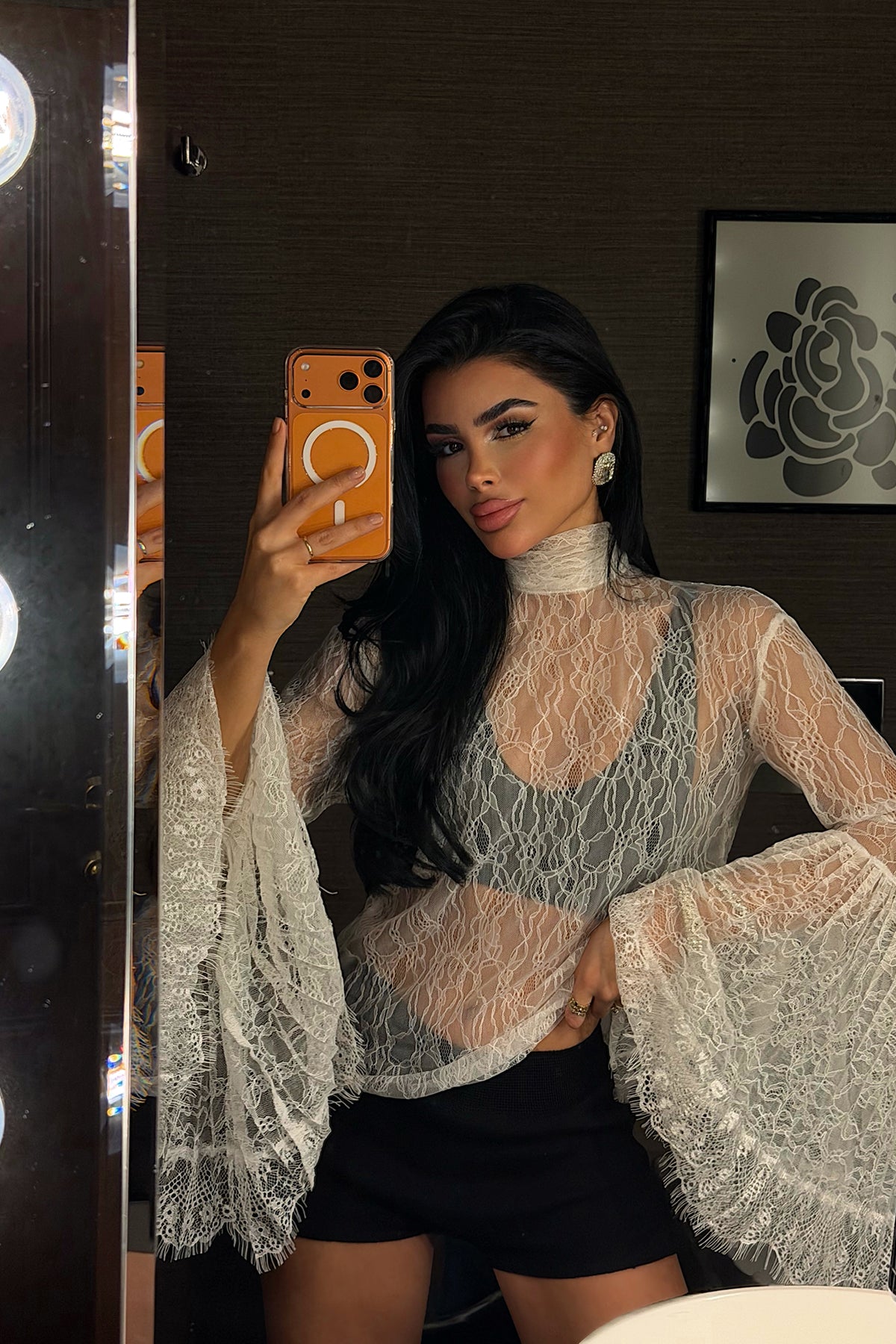 White Lace Strapless Blouse