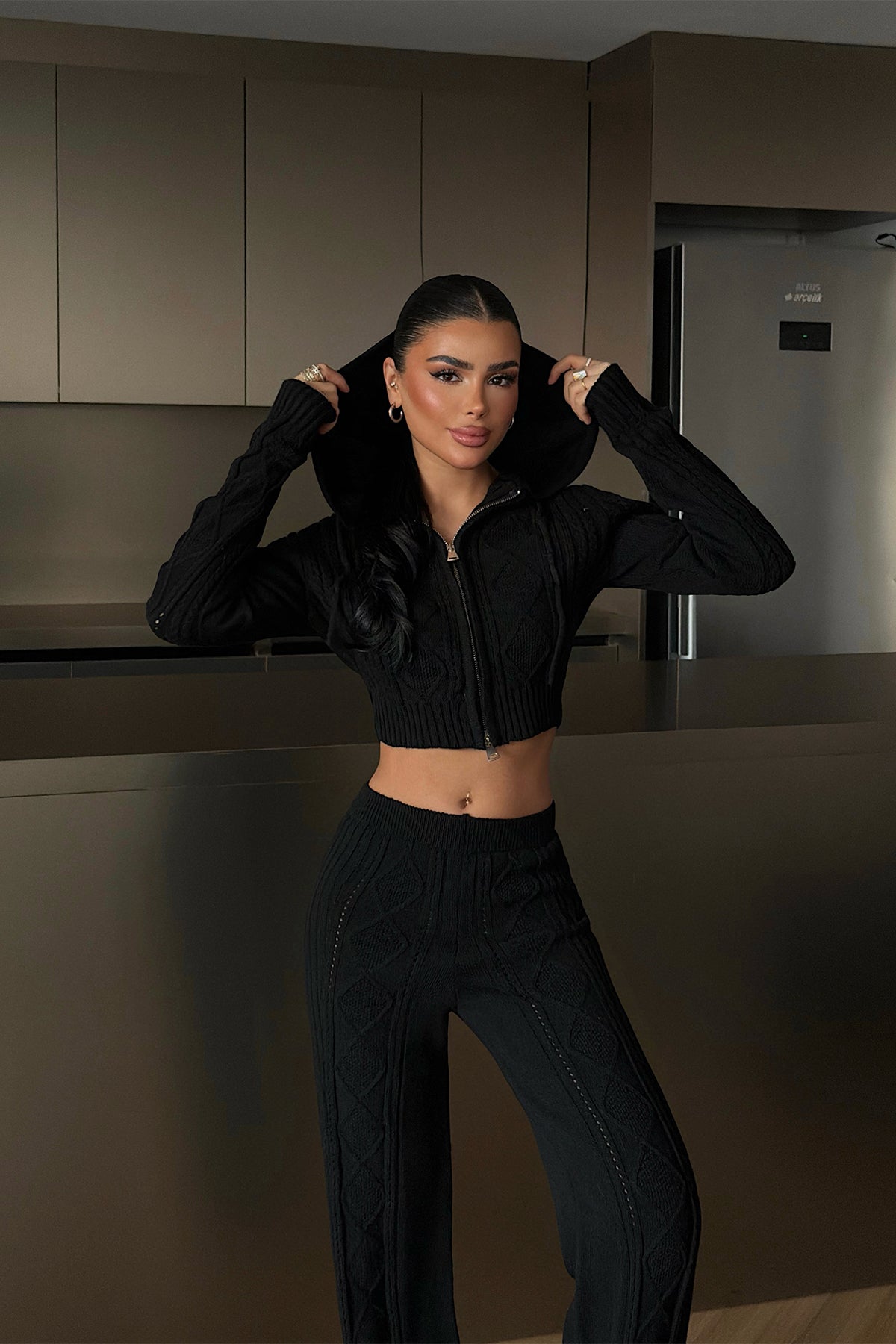 Black Knitwear Set
