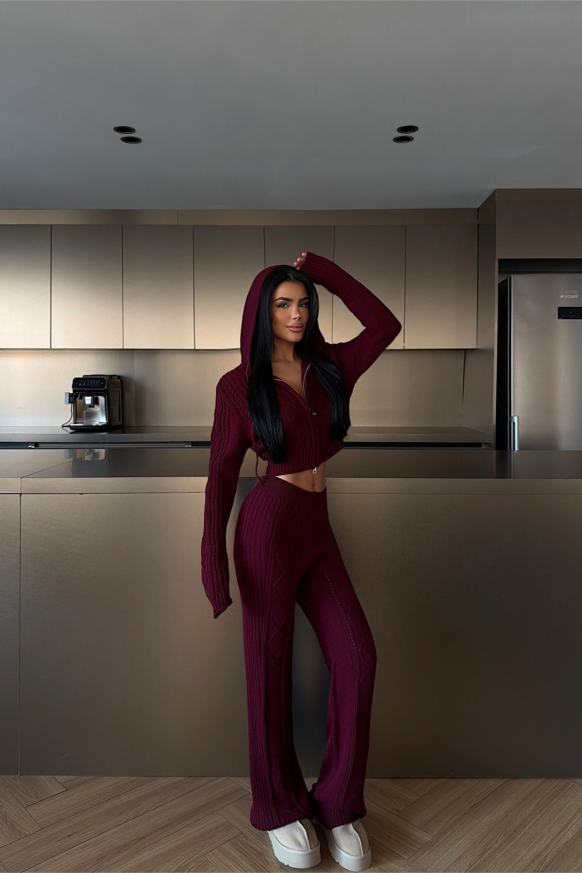 Burgundy Knit Set