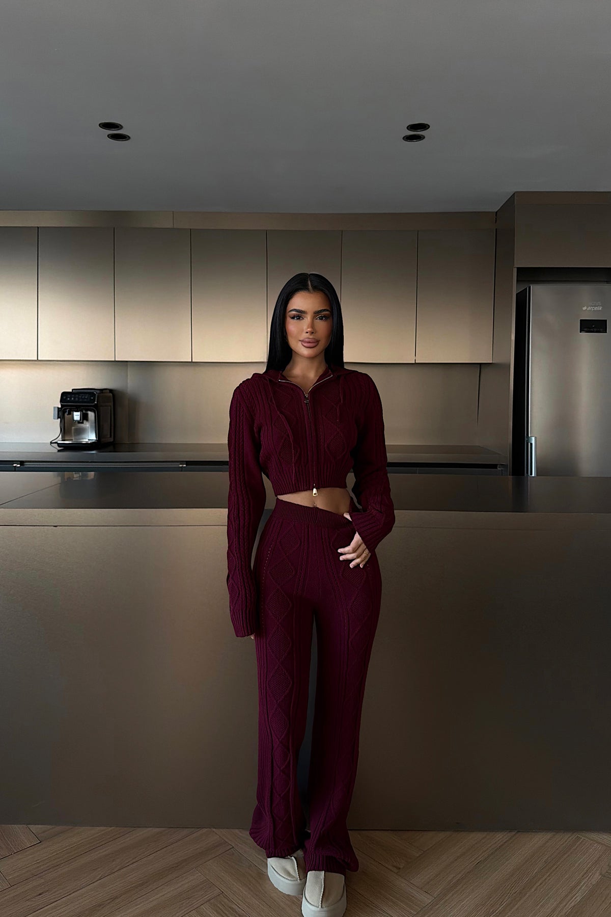 Burgundy Knit Set