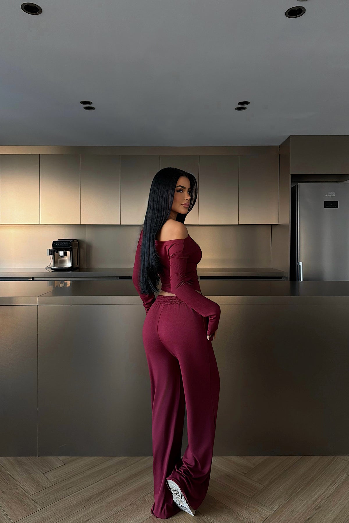 Claret Red Trousers Set