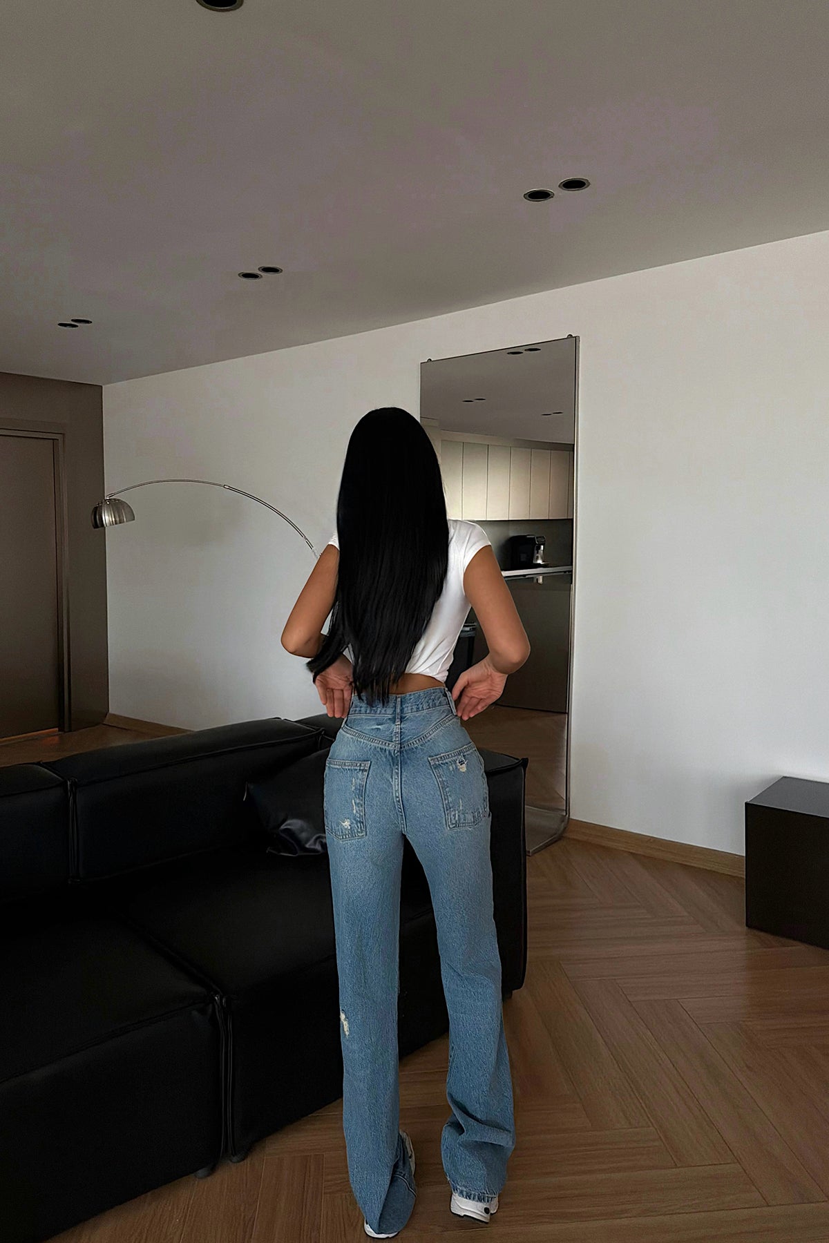 Slit Detail Jeans