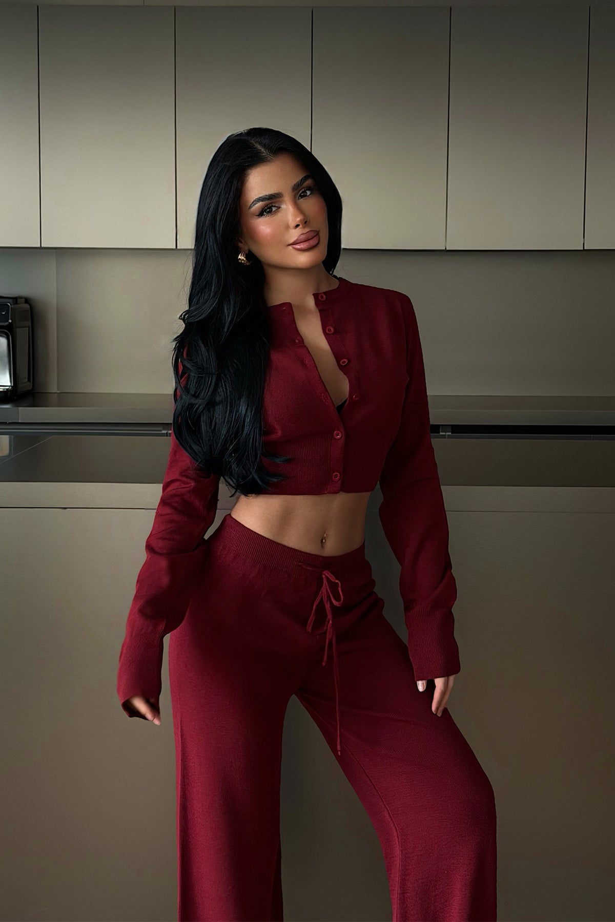 Burgundy Knit Set
