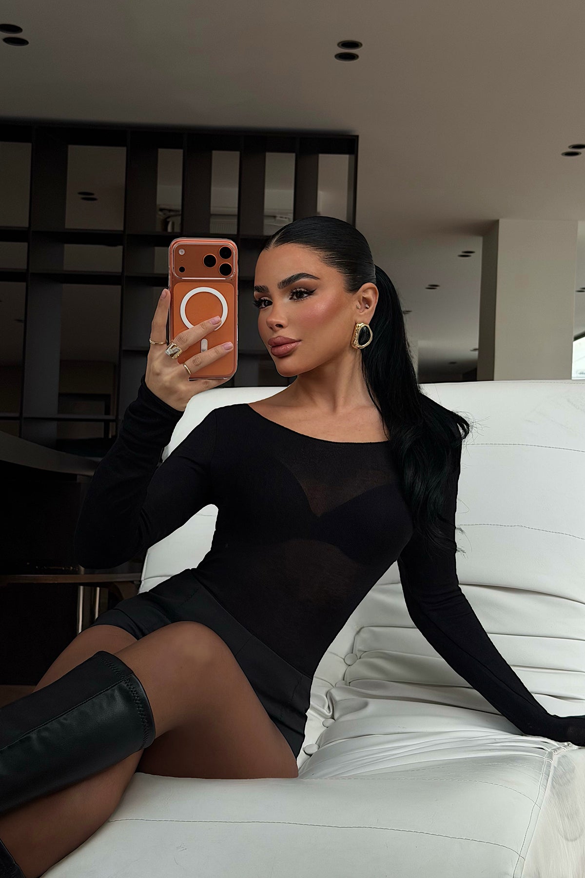 Black Transparent Blouse