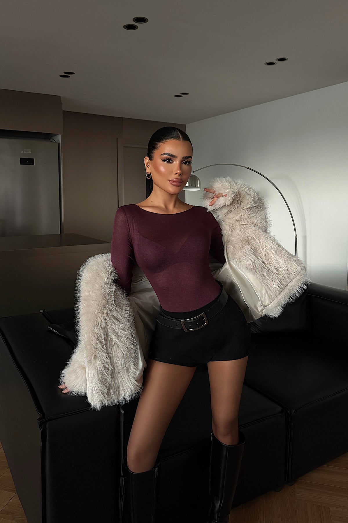 Burgundy Transparent Blouse