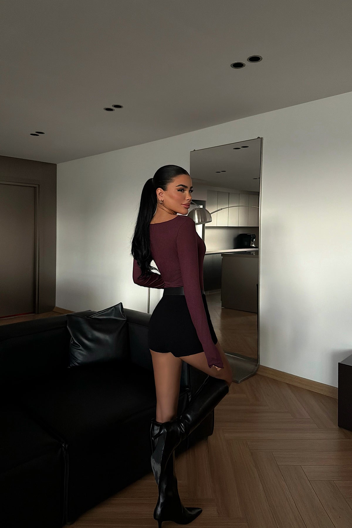 Burgundy Transparent Blouse