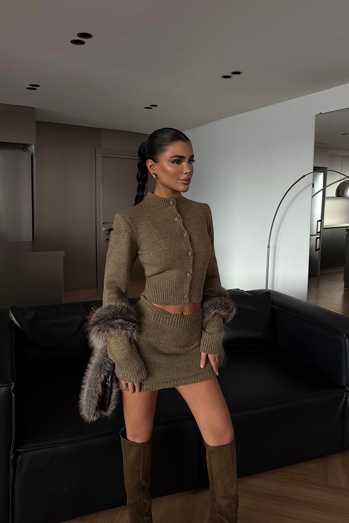 Mink Knit Skirt Set