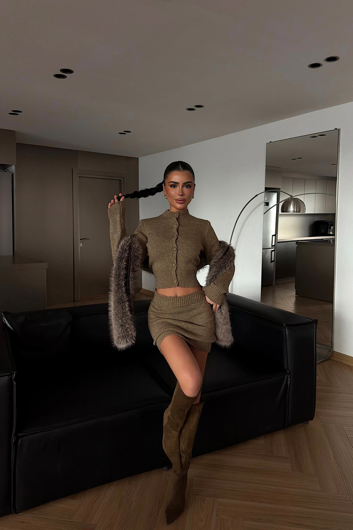 Mink Knit Skirt Set