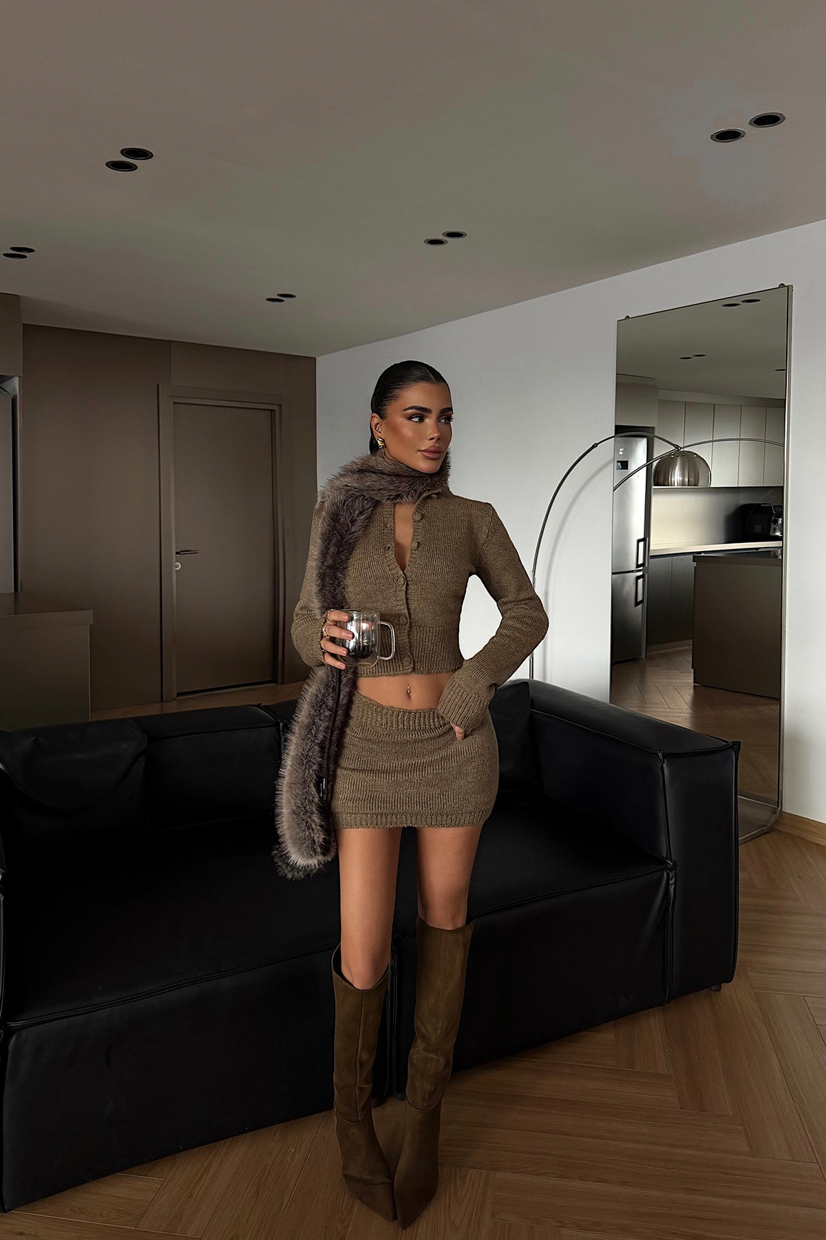 Mink Knit Skirt Set