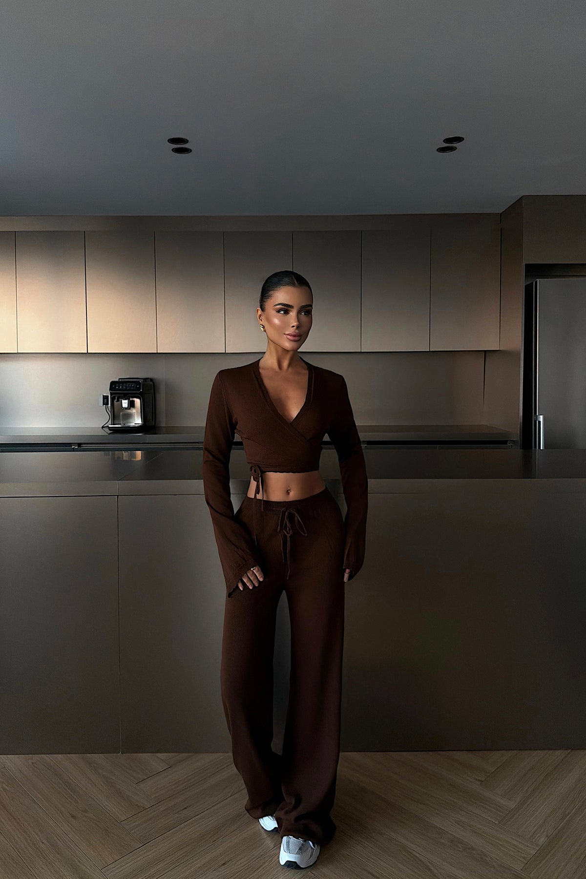 Brown Tie-Up Trousers Suit
