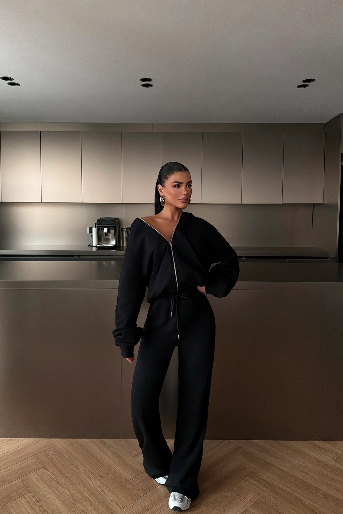 Black Zip-Up Tracksuit