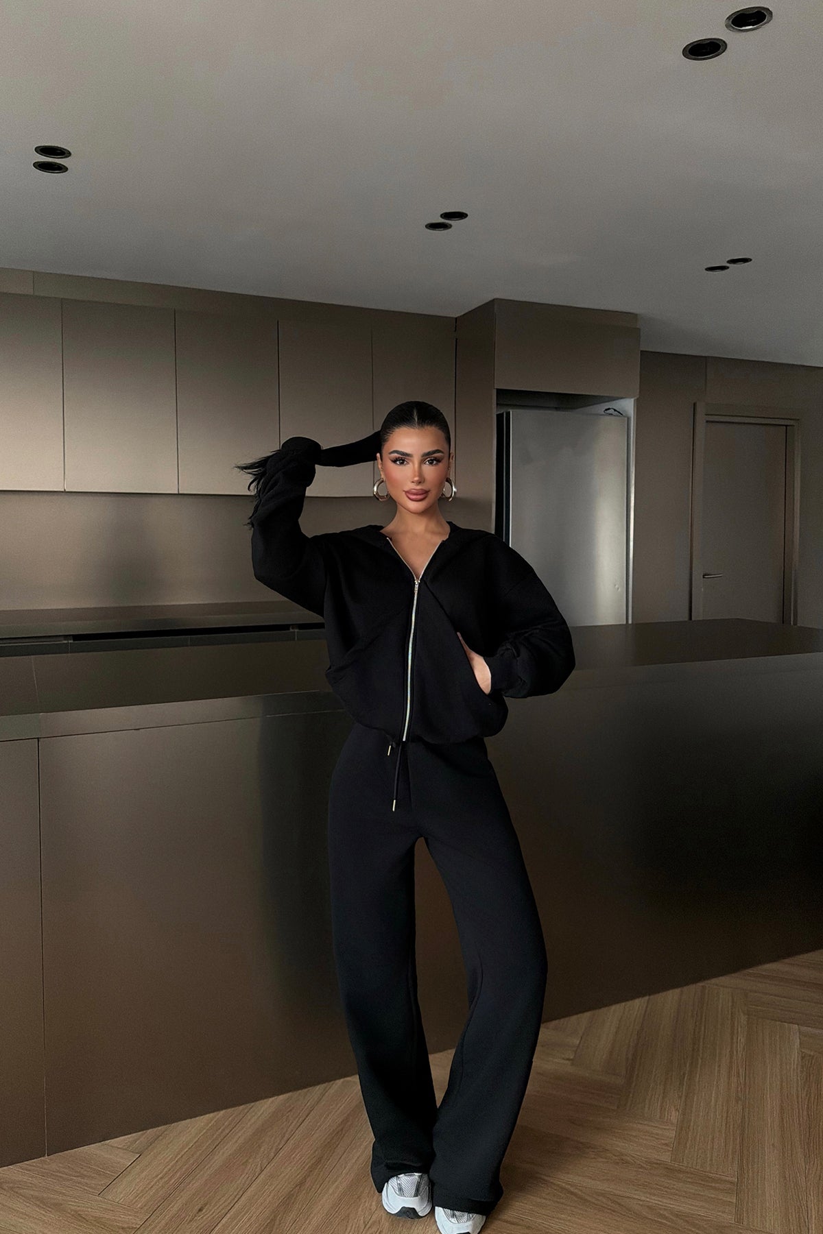 Black Zip-Up Tracksuit