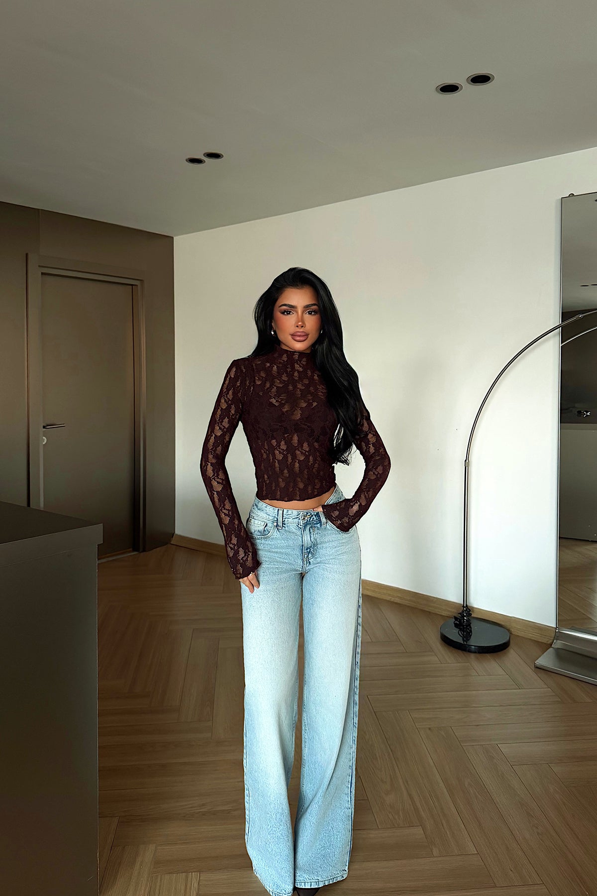 Burgundy Transparent Blouse