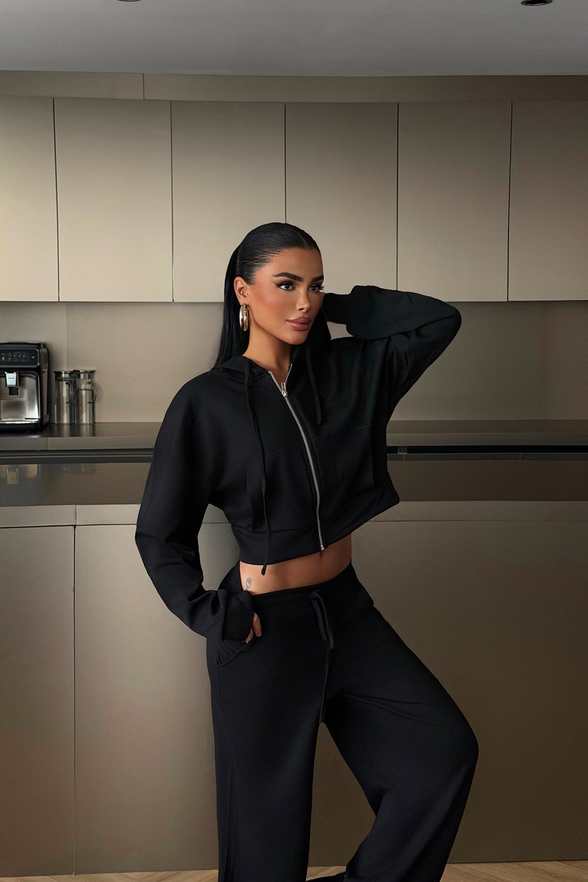 Black Zip-Up Tracksuit