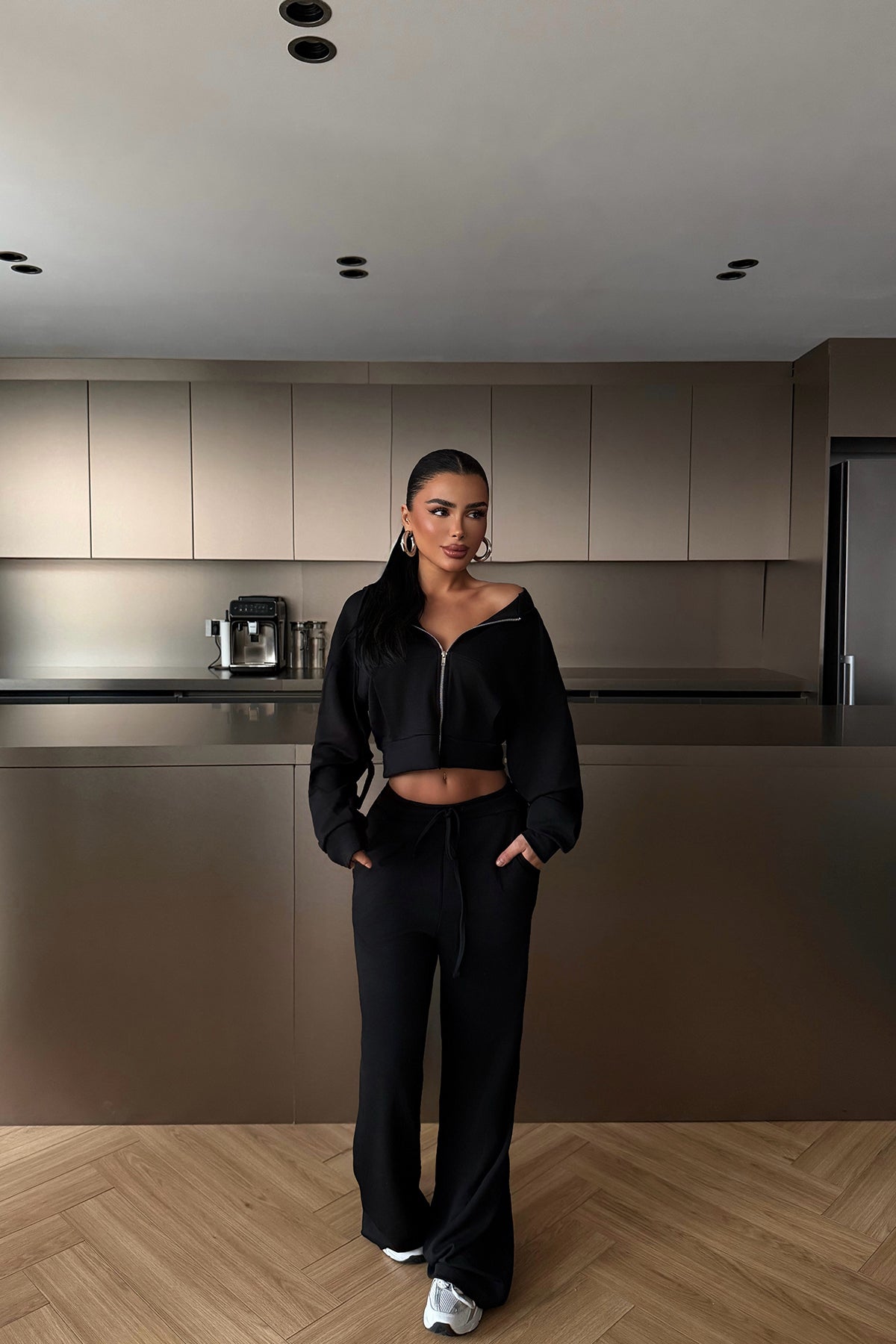 Black Zip-Up Tracksuit