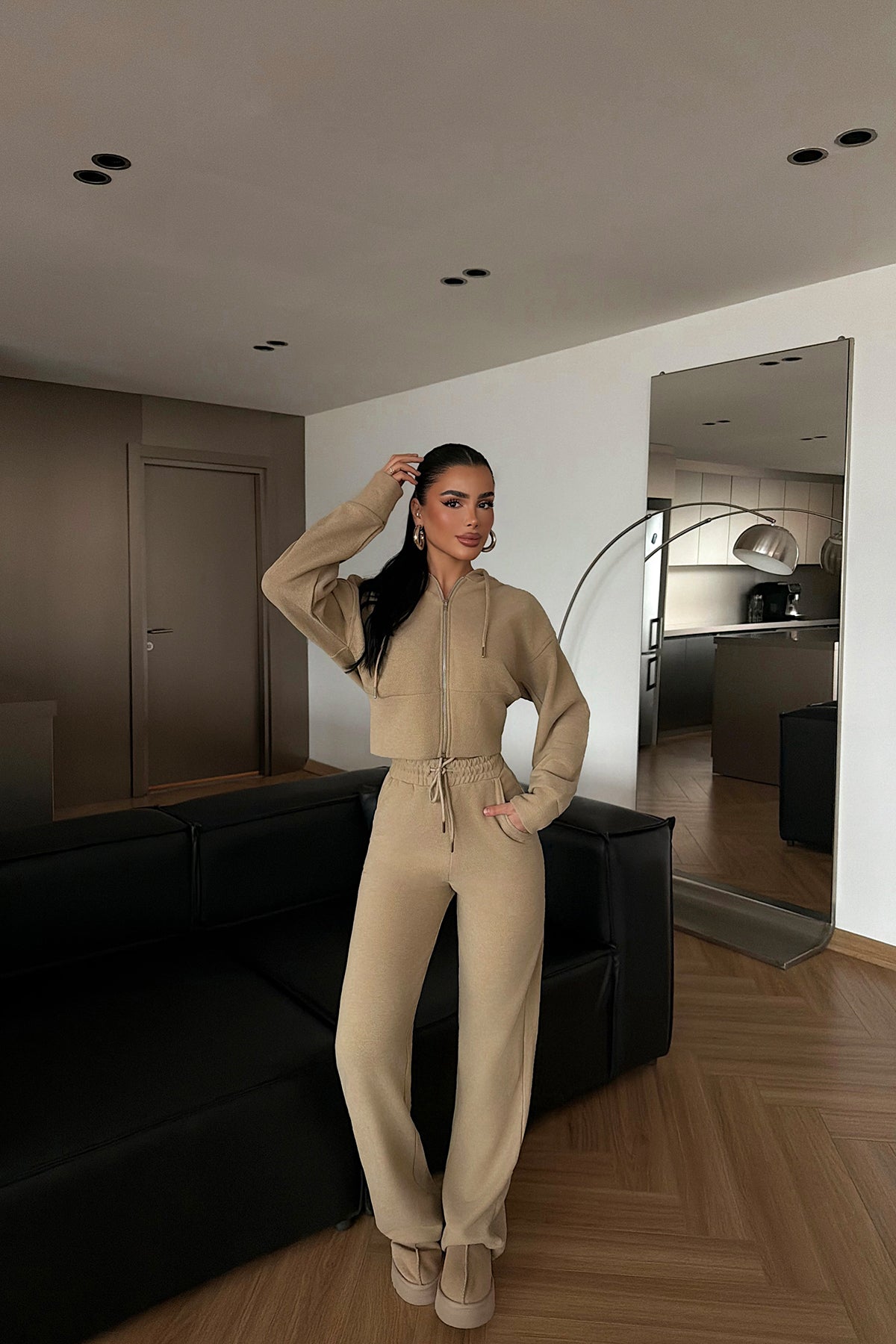 Mink Zip-Up Tracksuit Set