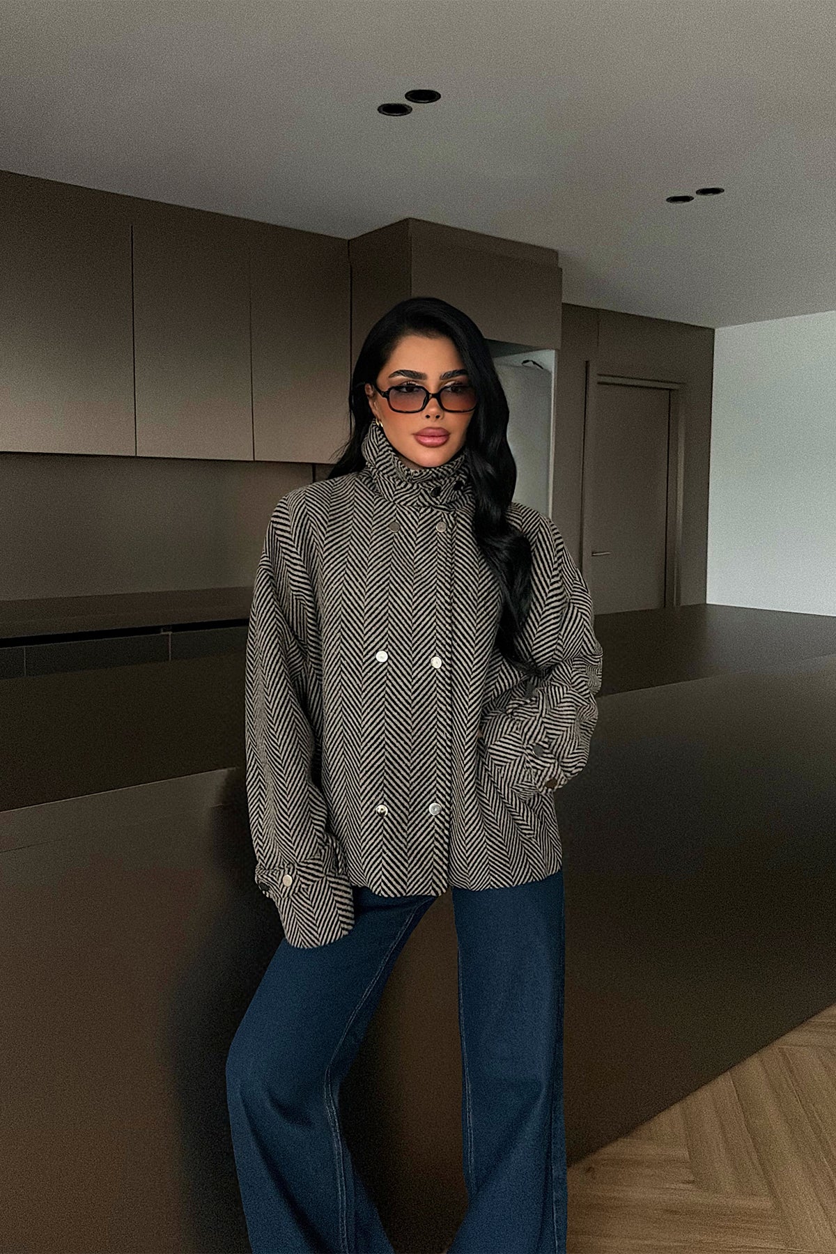 Stone Double Button Detail Jacket