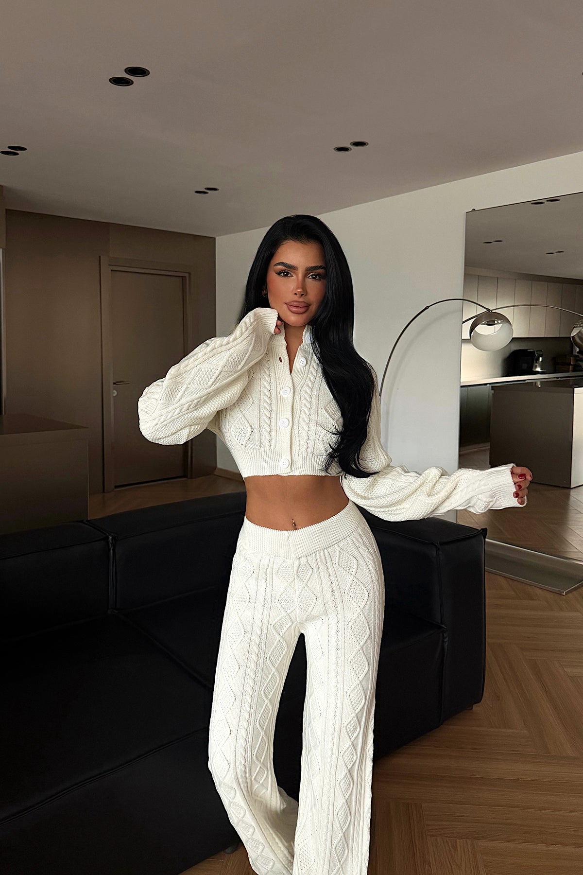 White Knitwear Set