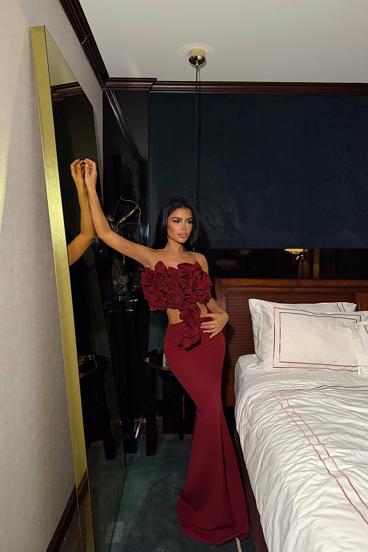 Burgundy Skirt Suit