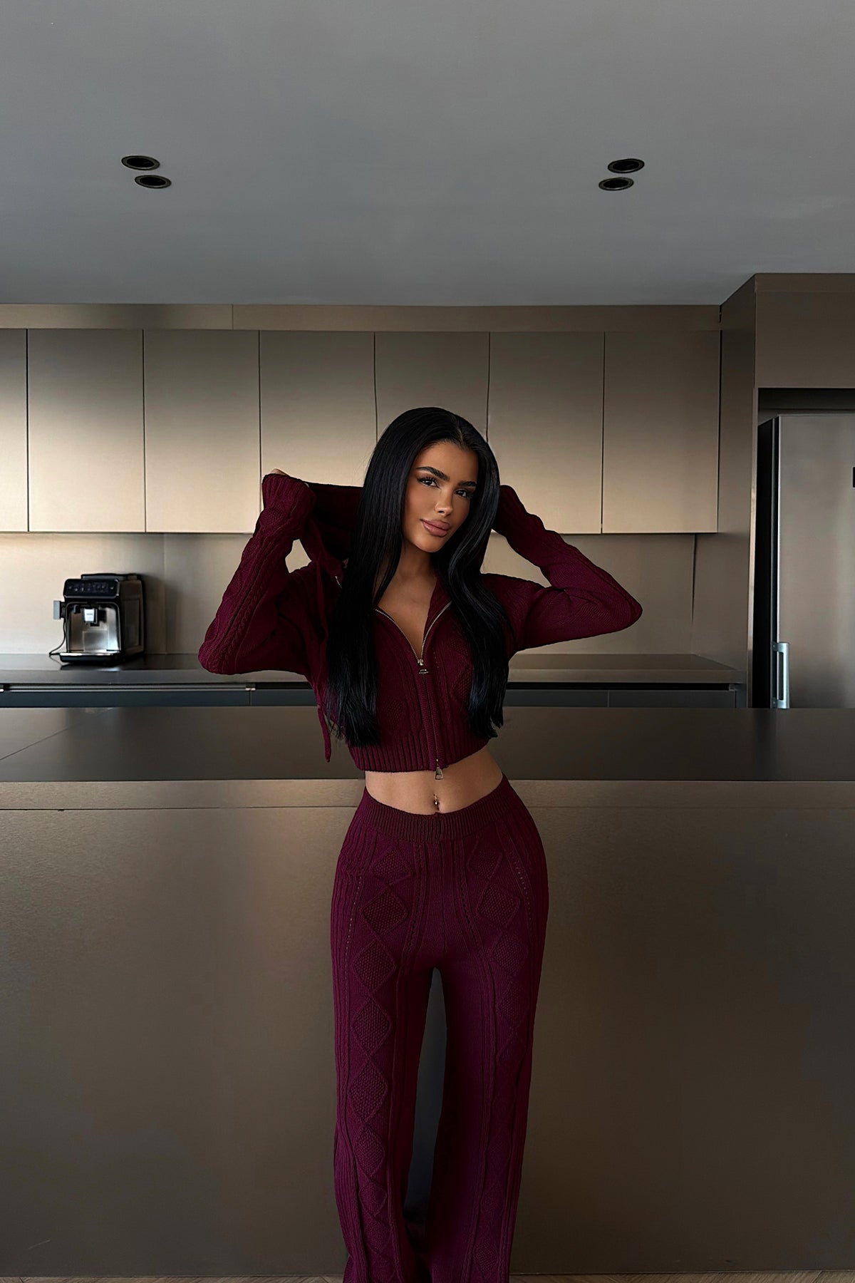 Burgundy Knit Set
