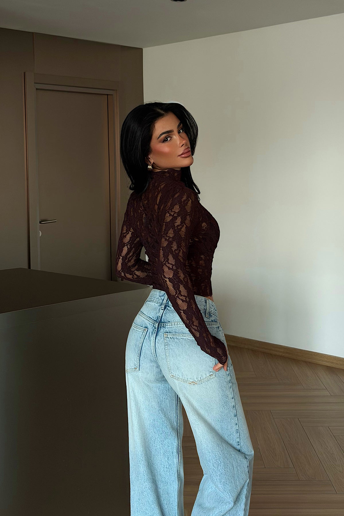 Burgundy Transparent Blouse