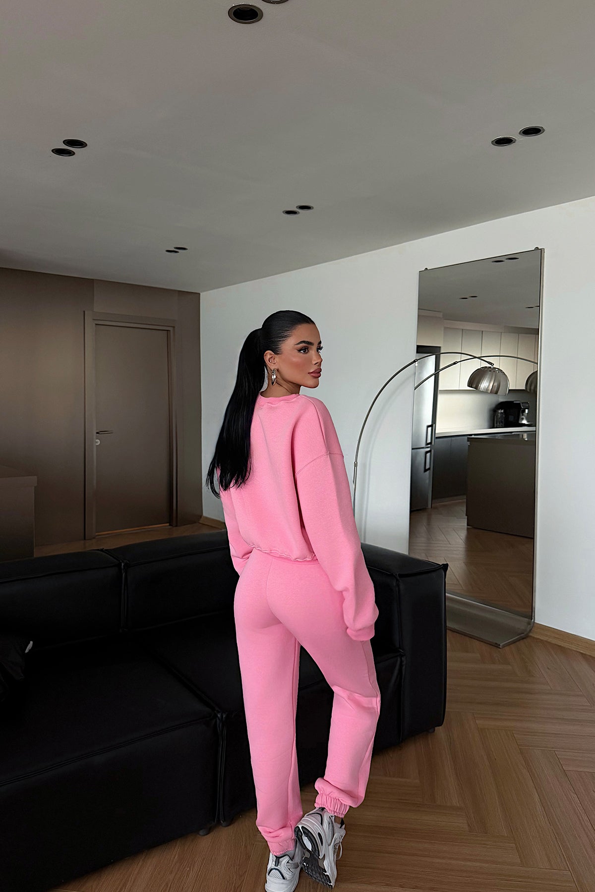 Pink Basic Tracksuit Set