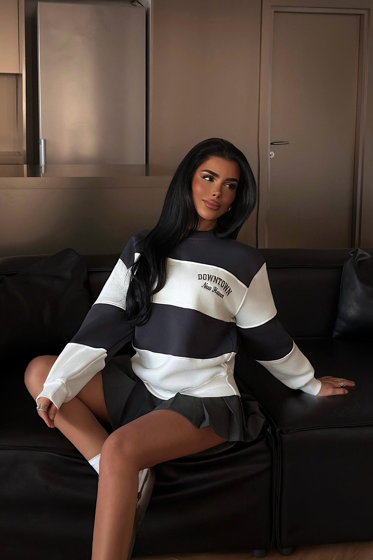Anthracite Downtown Print Sweatshirt