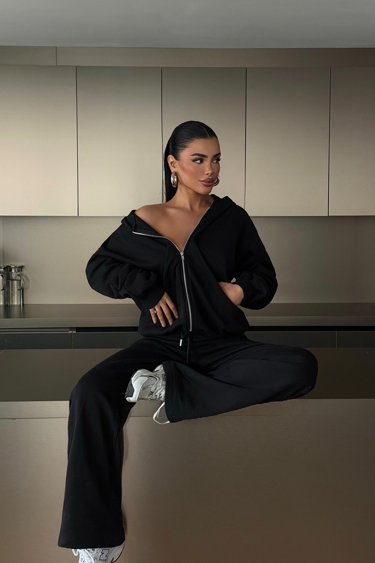 Black Zip-Up Tracksuit