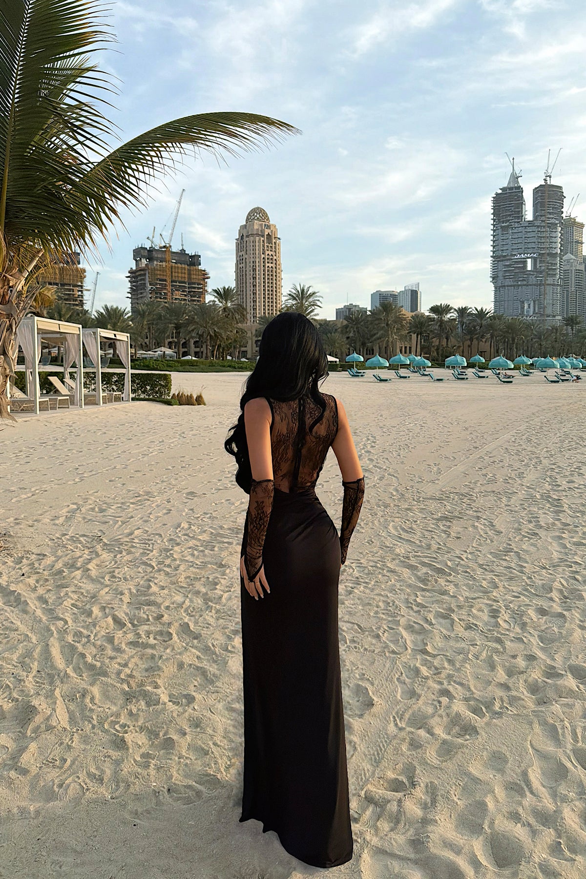 Black Lace Detail Dress