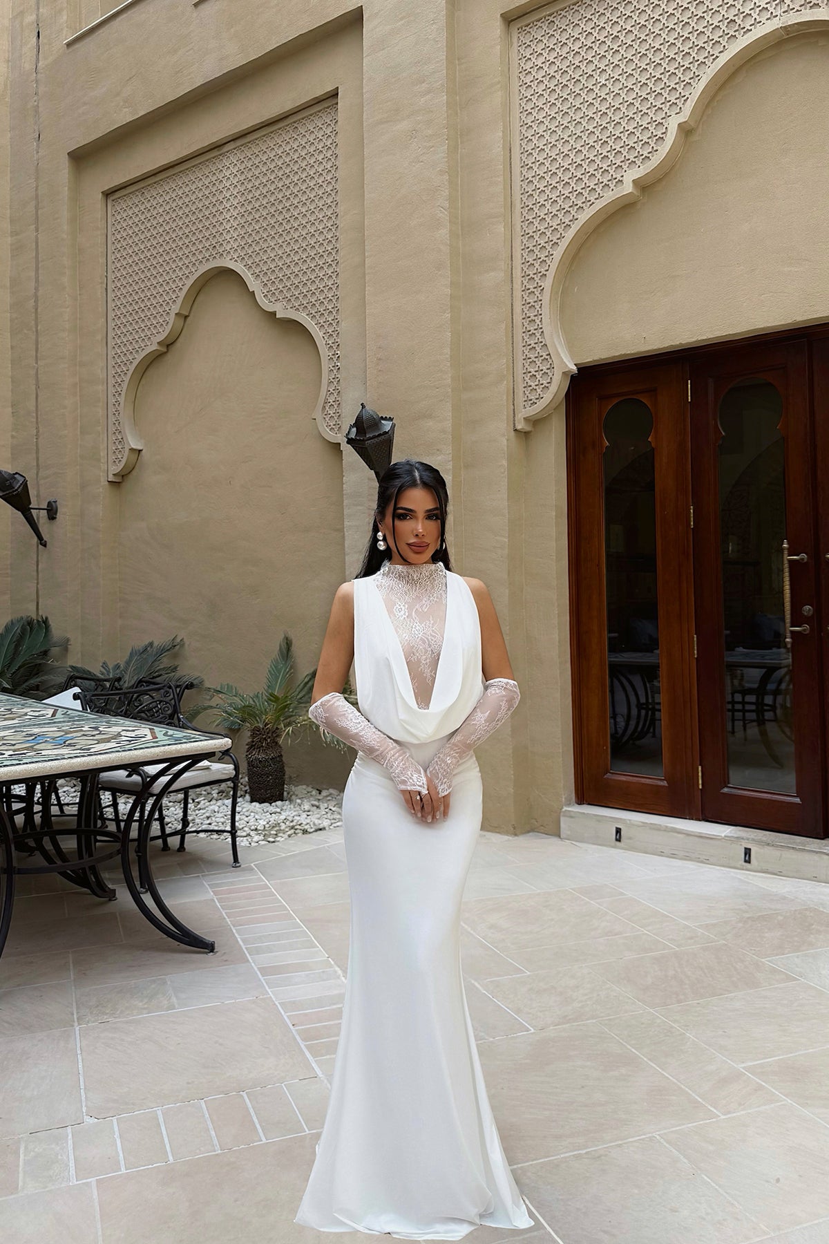 White Lace Detail Dress