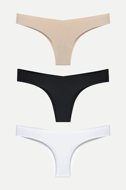 3-Piece Laser Cut Brazilian Thong