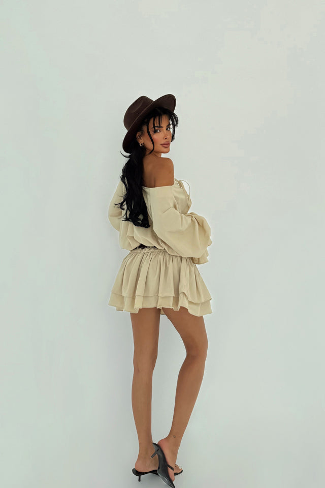 Krem Darcie Mini Elbise 29