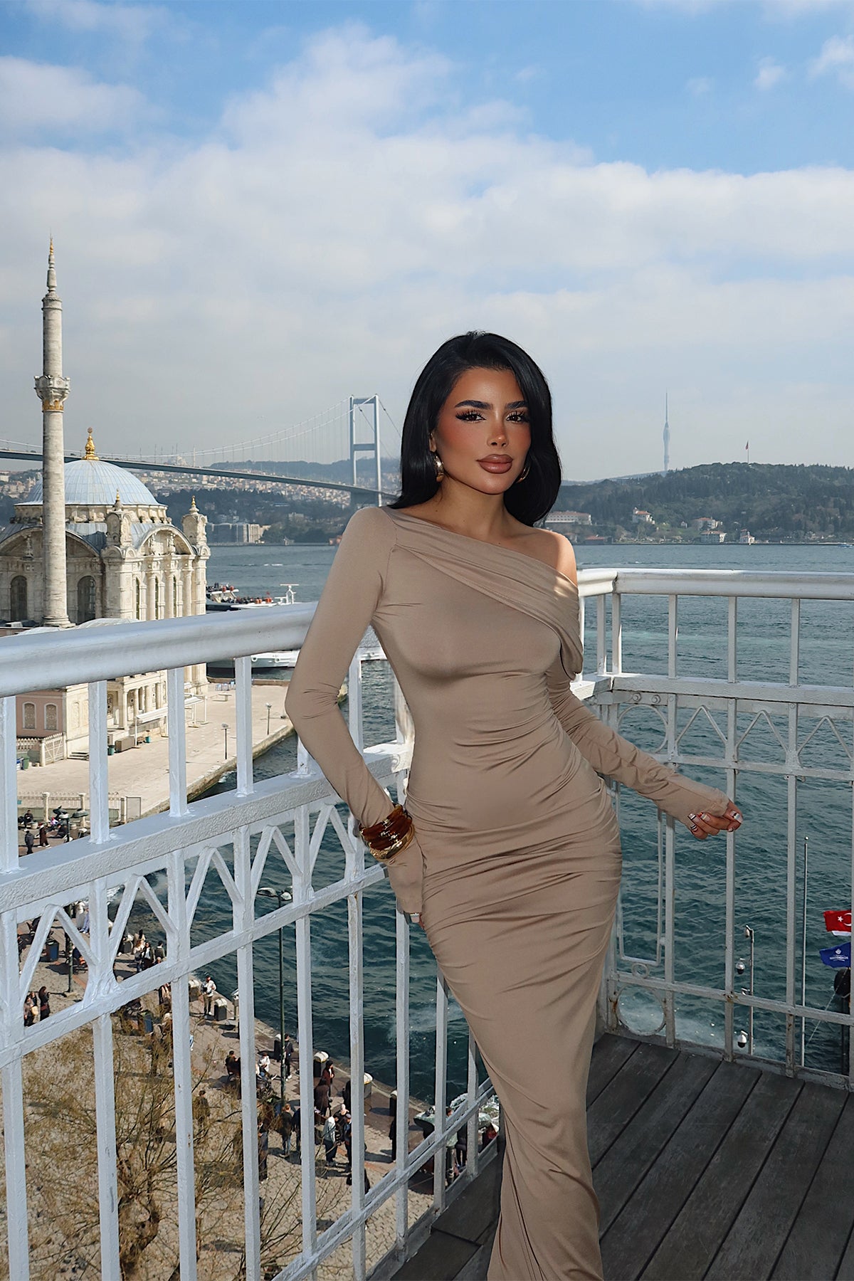 Bej Eywa Uzun Elbise 16